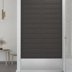 vidaXL Panneaux muraux 12 Pièces Gris foncé 60x15 cm Tissu 1 08 m²
