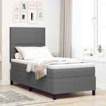 vidaXL Lit Ensemble avec Matelas & Lumière LED Gris Clair 80x200 cm Tissu Côtelé