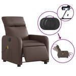 vidaXL Fauteuil de massage inclinable électrique marron similicuir