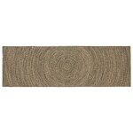 vidaXL Tapis de surface Naturel et noir 80 x 200 cm Jute