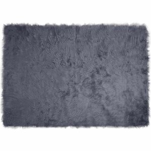 vidaXL Tapis en Peau de Mouton Synthétique Anthracite 140 x 200 cm