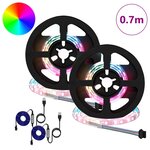 vidaXL Bande LED 2 Pièces Noir et Transparent 350 mm Cuivre et plastique