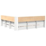 vidaXL Lit avec bibliothèque Blanc 200x200 cm Bois reconstitué