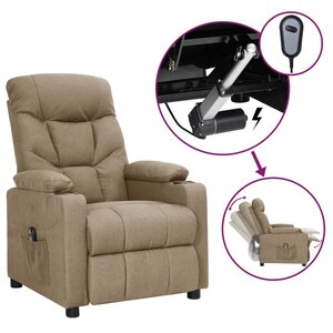 vidaXL Fauteuil inclinable électrique Taupe Tissu