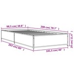 vidaXL Cadre de lit sans matelas chêne fumé 100x200 cm
