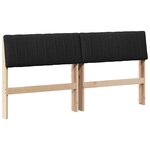 vidaXL Tête de lit capitonnée Noir 160 cm Pin massif