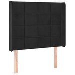 vidaXL Sommier à lattes de lit matelas et LED Noir 90x200 cm Velours