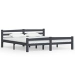 vidaXL Cadre de lit sans matelas gris foncé pin massif 180x200 cm