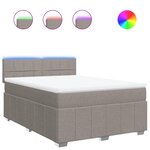 vidaXL Sommier à lattes de lit avec matelas Taupe 140x200 cm Tissu