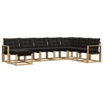 vidaXL Ensemble de canapés d'extérieur 8 pc Blanc et noir