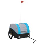 vidaXL Remorque pour vélo noir et bleu 45 kg fer