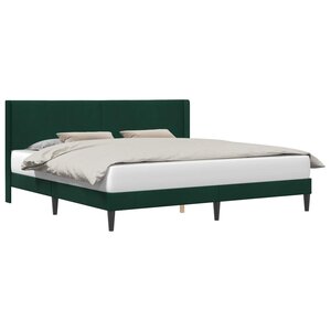 vidaXL Cadre de lit avec tête de lit Vert foncé 180 x 200 cm Velours