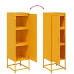 vidaXL Buffet jaune moutarde 36x39x123 cm acier