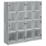 vidaXL Bibliothèque avec portes sonoma gris 136x37x142 cm