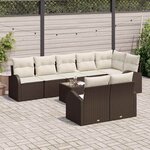 vidaXL Ensemble de canapé de jardin Marron et Crème 55 x 55 x 37 cm