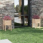 vidaXL Jardinières d'extérieur 2 Pièces 40x40x70 cm bois de pin massif