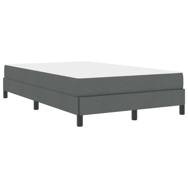 vidaXL Lit à ressorts avec matelas Gris foncé 120 x 190 cm tissu