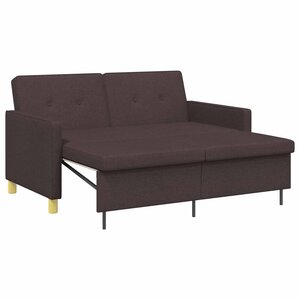 vidaXL Canapé-lit escamotable Marron foncé Tissu