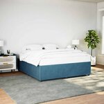 vidaXL Cadre de lit sans matelas bleu 200x200 cm velours