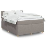vidaXL Sommier à lattes de lit avec matelas Taupe 140x190 cm Tissu