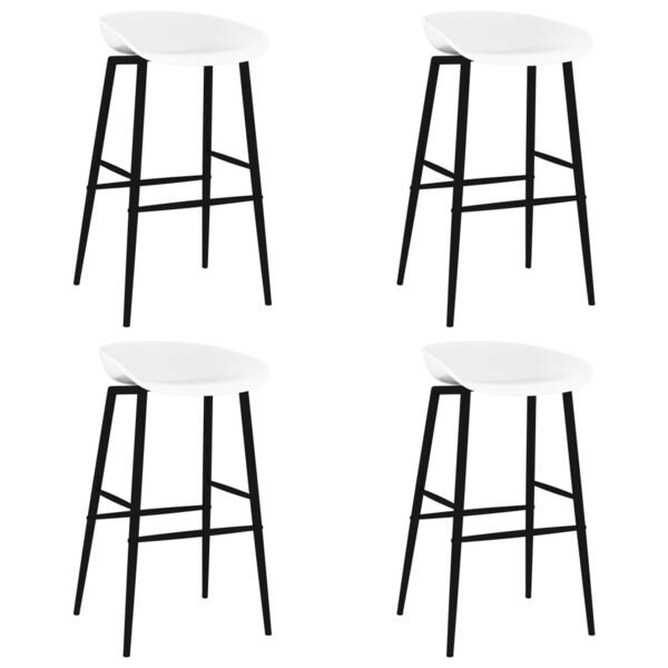 vidaXL Chaises de bar lot de 4 blanc