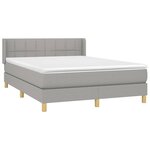vidaXL Sommier à lattes de lit avec matelas Gris clair 140x190cm Tissu