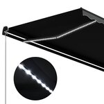 vidaXL Auvent manuel rétractable avec LED 450x300 cm Anthracite