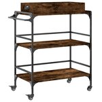 vidaXL Chariot de cuisine chêne fumé 81 5x41x92 5 cm bois d'ingénierie