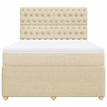 vidaXL Sommier à lattes de lit avec matelas Crème 140x190 cm Tissu