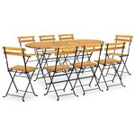 vidaXL Ensemble à manger d'extérieur pliable 9Pièces Bois d'acacia solide