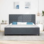 vidaXL Lit à ressorts avec tête de lit Gris foncé 200 x 200 cm Velours