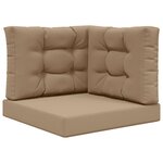 vidaXL Coussin de canapé d'extérieur 3 Pièces Taupe Polyester