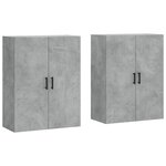 vidaXL Armoires murales 2 Pièces gris béton 69 5x34x90 cm