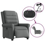 vidaXL Fauteuil inclinable électrique Gris foncé Tissu