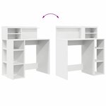 vidaXL Bureau avec étagère Blanc 90 x 48 x 101 5 cm Bois d'ingénierie