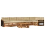 vidaXL Ensemble de canapés d'extérieur 7 pc Naturel et Beige