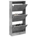 vidaXL Armoire à chaussures gris béton 60x21x125 5cm bois d'ingénierie