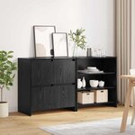 vidaXL Buffet 2 Pièces Chêne noir 70 x 41 x 75 cm Bois d'ingénierie
