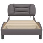 vidaXL Cadre de lit avec LED sans matelas Hvar gris 90x190 cm