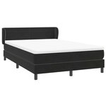 vidaXL Sommier à lattes de lit avec matelas noir 160x220 cm velours