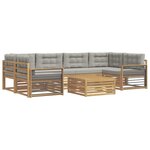 vidaXL Ensemble de canapés d'extérieur 7 pc Blanc et gris clair