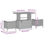 Ensemble de canapé de jardin 8 pièces avec coussins gris en rattan poly acacia