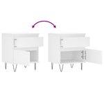 vidaXL Tables de chevet 2 Pièces blanc 40x35x50 cm bois d’ingénierie