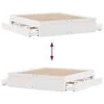 vidaXL Cadre de lit sans matelas avec tiroirs blanc 180x200cm bois pin