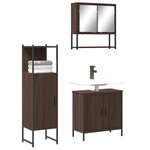 vidaXL Ensemble de meubles de salle de bain 3 Pièces Chêne marron