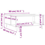 vidaXL Table basse blanc 80x80x36 5 cm bois d'ingénierie