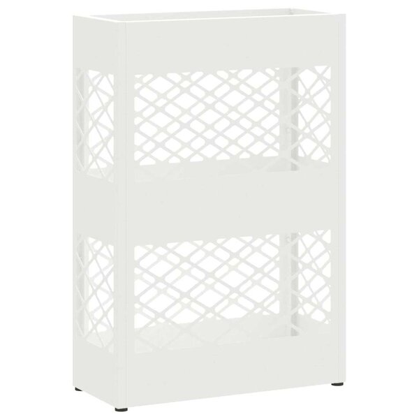 vidaXL Porte-parapluie avec stockage Blanc 28 x 12 x 41 cm Métal