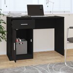 vidaXL Bureau avec tiroir et armoire Noir 100x40x73 cm Bois ingénierie