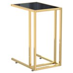 vidaXL Table d'appoint pour ordinateur Noir 50x35x65 cm Verre trempé