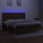 vidaXL Sommier à lattes de lit matelas et LED Marron foncé 200x200 cm